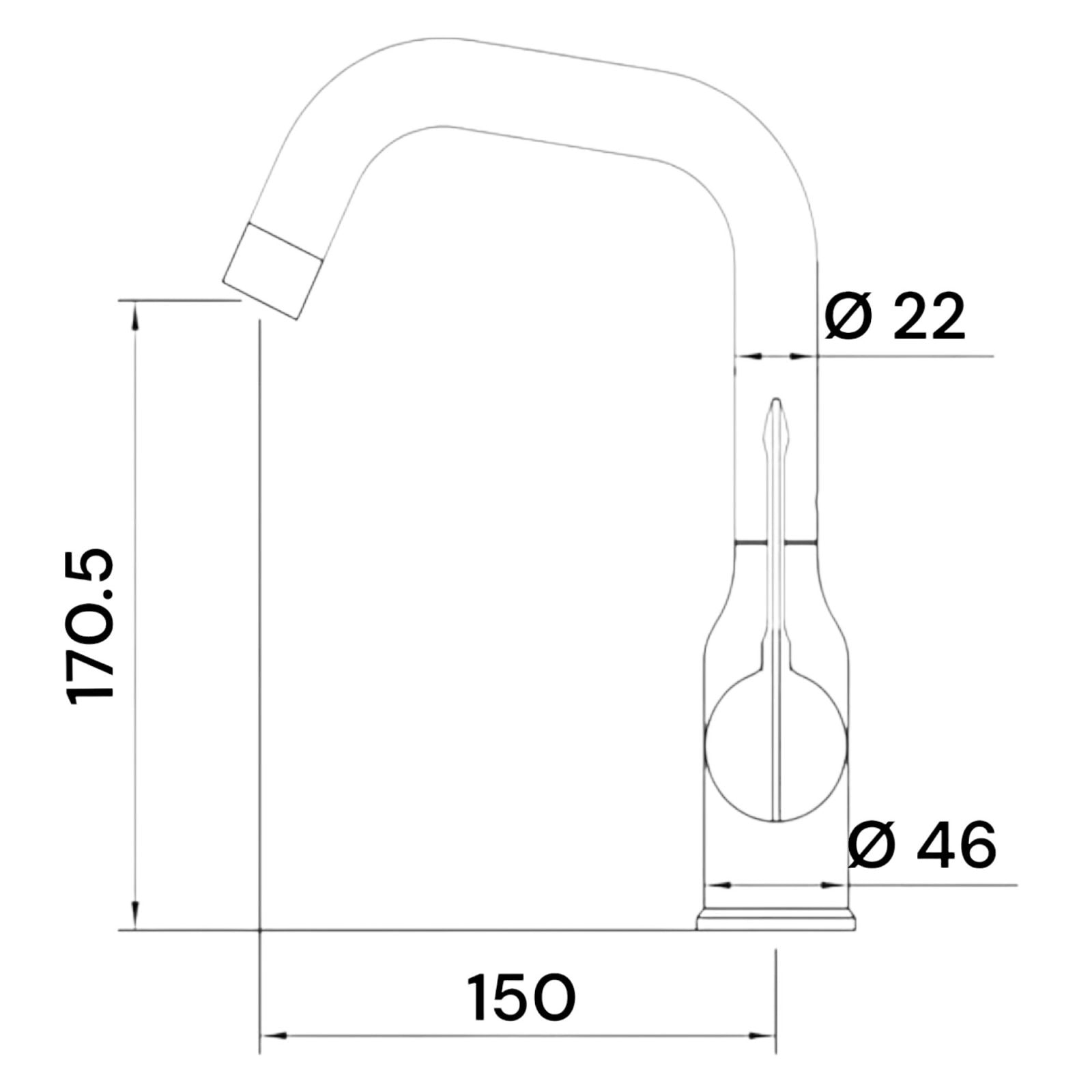 Miscelatore rubinetto monocomando per lavabo cucina canna bassa nero opaco 87258