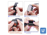 Misxi Custodia rigida 2 pezzi nero con pellicola protettiva in vetro, compatibile con Apple Watch Series 6 / SE/Serie 5 / Series 4 40 mm