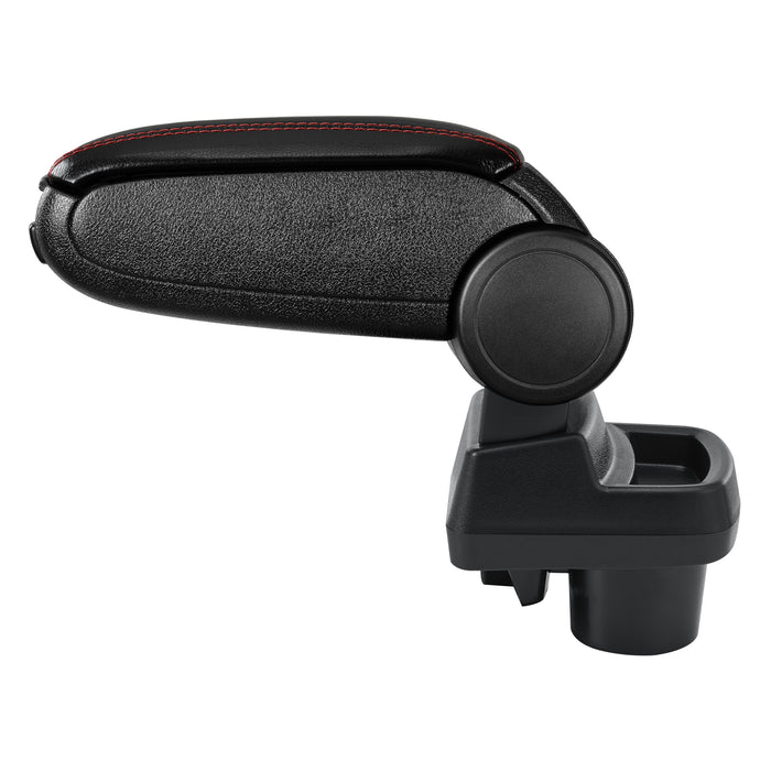 Bracciolo Centrale per Opel Corsa F - Similpelle Nero con Cucitura Rossa pro.tec