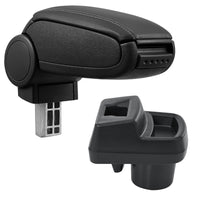 Bracciolo Centrale per Opel Corsa F - Similpelle Nero con Cucitura Nera pro.tec