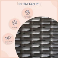 Casetta per Cani Rialzata con Cuscino Sfoderabile, in Rattan PE e Acciaio, 117x85x89 cm, Grigio e Marrone