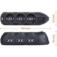 Bticino 3699gb multipresa slot9 con 6 prese bipasso 10/16a grigio