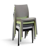 PAZZO DESIGN Sedia Alberto set da 4 sedie tortora, Polipropilene