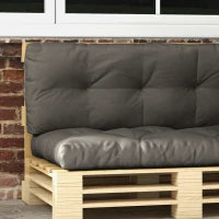 Set 3 Cuscini da Giardino per Divani e Pallet in Poliestere con Imbottitura Spessa, Grigio Carbone