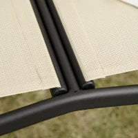 Dondolo a 2 Posti da Giardino con Tettuccio Regolabile, 140x118x162cm Beige