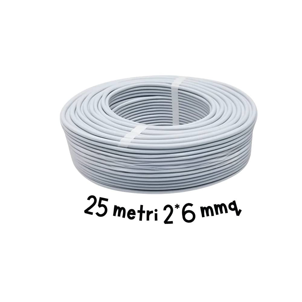 Cavo elettrico fg16or 2x6 mm² grigio 0,6/1 kv matassa 25 metri