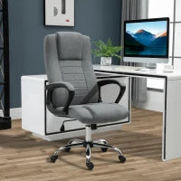 Sedia da Ufficio Presidenziale Ergonomica Basculante e Imbottita con Altezza e Inclinazione Regolabile, 62 x 76 x 110-119cm