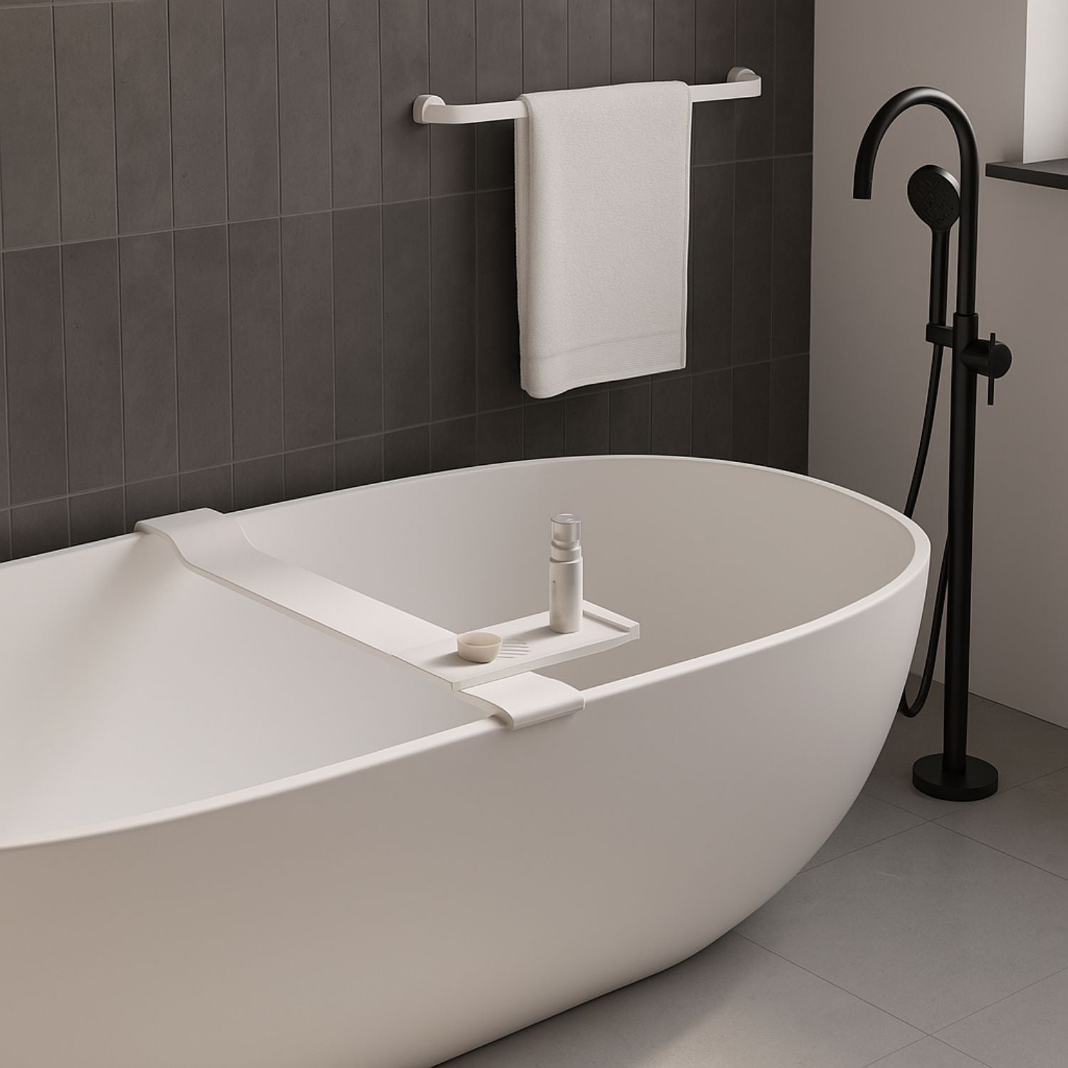 Sopravasca da bagno stand in artificial stone bianco opaco matt ogomondo *** confezione 1