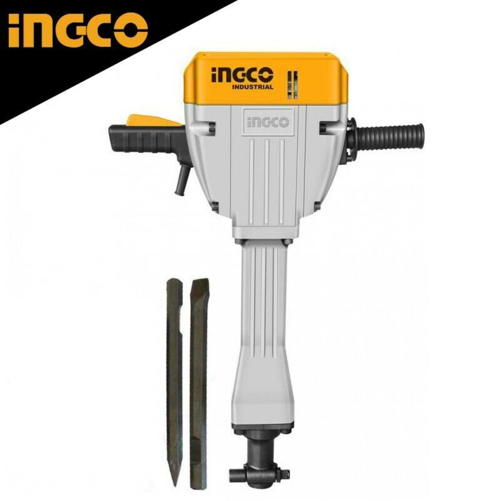 Martello demolitore da 2200w con sistema antivibrazione + 2 scalpelli e cavi di gomma