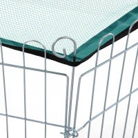 Recinto Pieghevole per Cani e Cuccioli in Filo Metallico Ø120x60 cm con Copertura in Poliestere Impermeabile