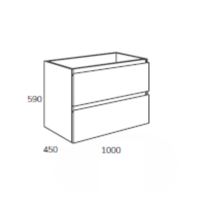 Mobile bagno sospeso Londres con due cassetti 100x45x59 cm colore bianco laccato