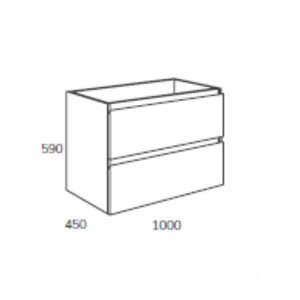 Mobile bagno sospeso Londres con due cassetti 100x45x59 cm colore rovere