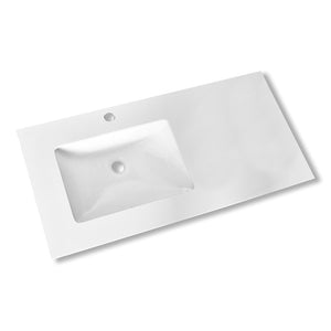 Mobile bagno sospeso Resia con specchio rovere 90x46x54 H