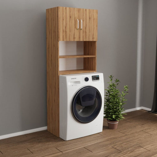 Mobile coprilavatrice Marsiglia con ante e ripiani rovere