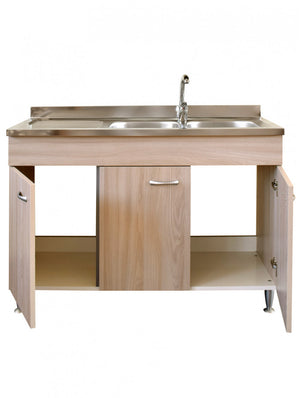 Mobile cucina due ante con lavello inox dx finitura olmo 120x50xH81cm Potres Sabin