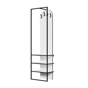 Mobile ingresso Archy con 4 ganci appendi abiti e scarpiera in colore bianco