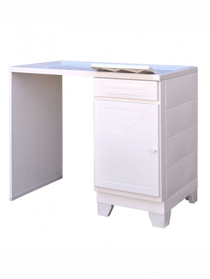 Mobile porta lavatrice con lavatoio, resina bianco, vasca dx 107x60x92cm Iscata
