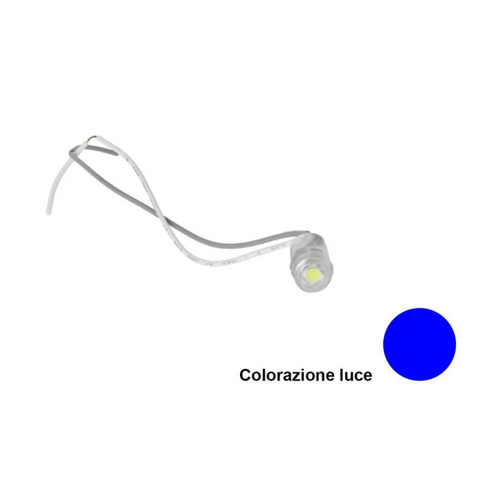 Modulo Bottone LED Da Incasso 1 SMD 5050 Colore Blue 12V IP68 120 Gradi SKU-5139