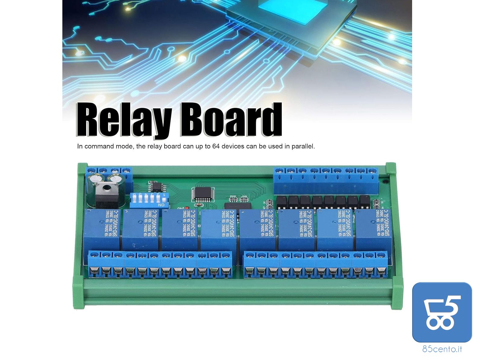 Modulo Scheda Relè 24 V DIN35 Modbus RTU N4D8B08-R 8 Ingressi 8 Uscite – NUOVO SENZA CONFEZIONE
