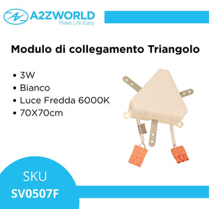Modulo Triangolo 3W Bianco Freddo 6000K 70X70cm Per SV0506CCT