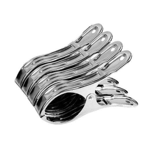 Mollette in Acciaio Inox Stendibiancheria per Teli Mare Piumoni Lavanderia 4 Pezzi 12x6.5cm