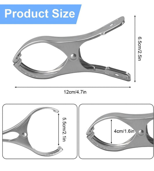 Mollette in Acciaio Inox Stendibiancheria per Teli Mare Piumoni Lavanderia 4 Pezzi 12x6.5cm