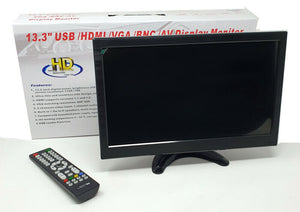 Monitor HDMI VGA Schermo LCD TFT 13.3" POLLICI 1080p Altoparlante BNC USB RCA
