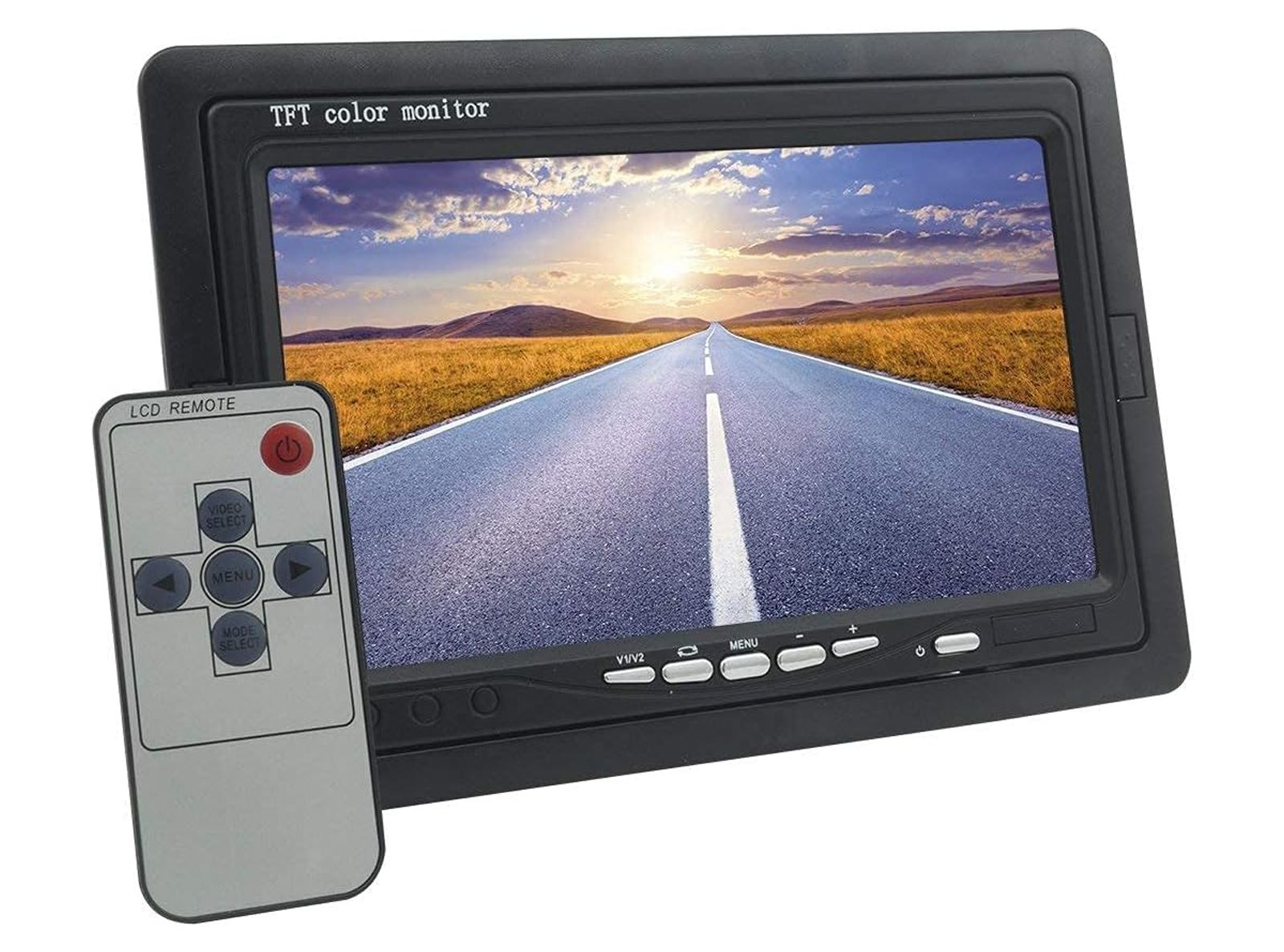 Monitor LCD 7.0 Pollici Auto Con Telecomando 2 Ingressi AV Per Videosorveglianza