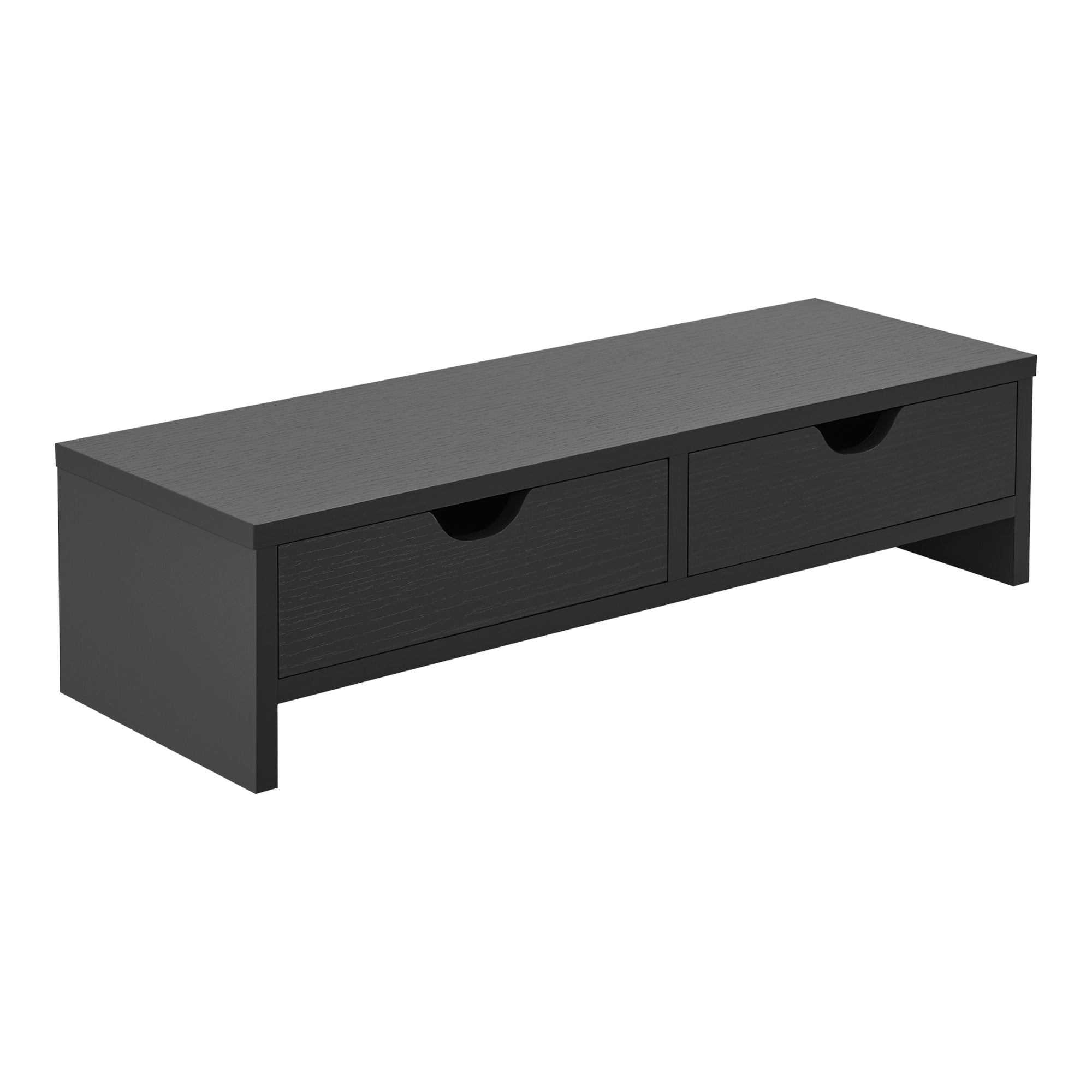 Supporto di Rialzo Monitor 'Mänttä' Base per Schermo con 2 Cassetti Portaoggetti - Grigio Scuro [en.casa]