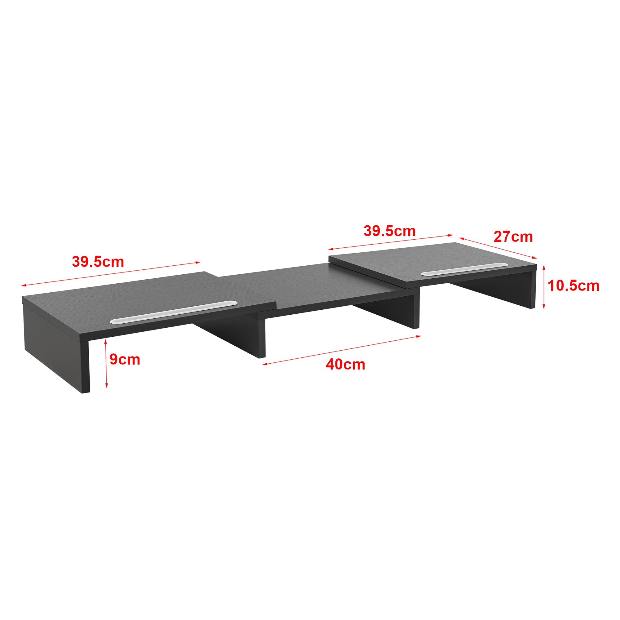 Supporto di Rialzo Monitor 'Vilppula' Base a Lunghezza Regolabile 79 - 111 cm - Grigio Scuro [en.casa]