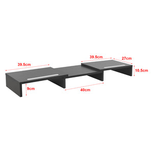 Supporto di Rialzo Monitor 'Vilppula' Base a Lunghezza Regolabile 79 - 111 cm - Grigio Scuro [en.casa]