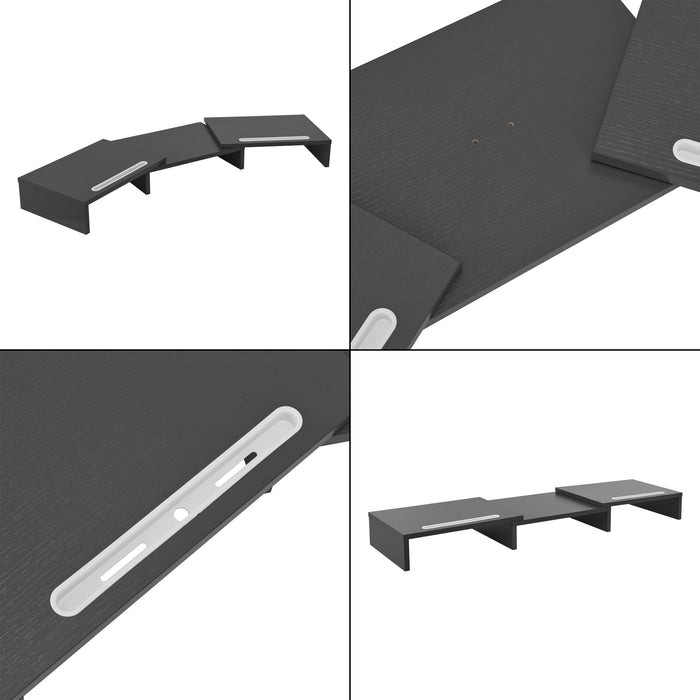 Supporto di Rialzo Monitor 'Vilppula' Base a Lunghezza Regolabile 79 - 111 cm - Grigio Scuro [en.casa]