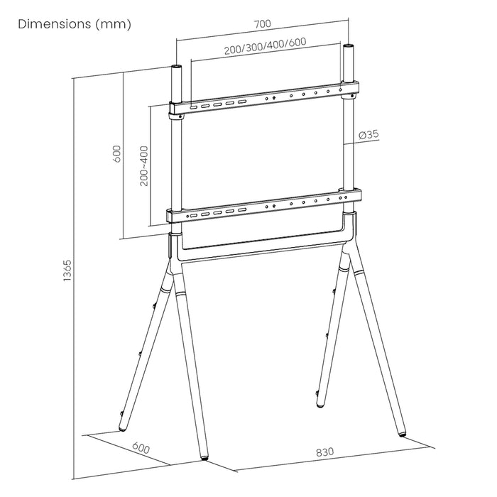 Piedistallo per TV Vega a 4 Gambe - Nero pro.tec