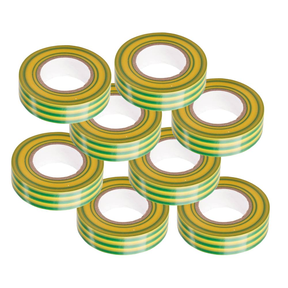 Kit nastro isolante in pvc autoestinguente multicolore per impianti sicuri *** colore giallo/verde, dimensioni 15 mm ...