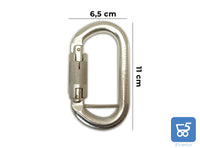 Moschettone Carabelli 22 kN Parallelo Automatico in Acciaio Zincato per Carrucole e Bloccanti Chiusura Catch-free