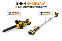 Motosega Elettrica Elettrosega Allungabile 2 Batterie Lama da 12”  Tagli Legna