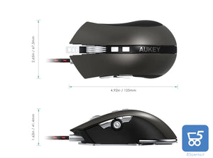 Mouse Gaming USB con 8 pulsanti programmabili Fino a 4000 DPI RGB LED per PC