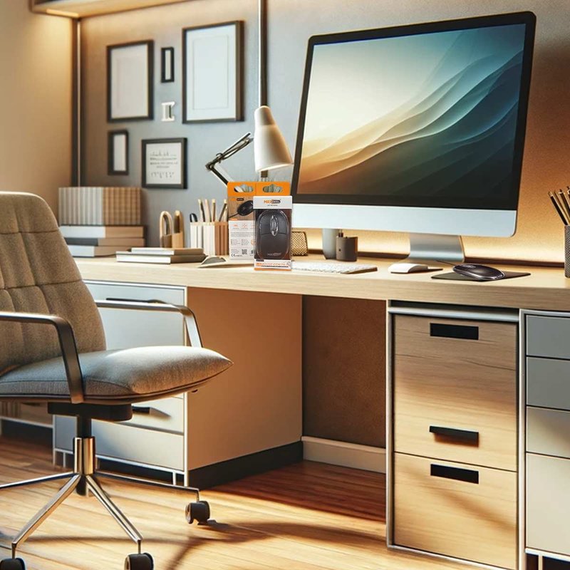 Mouse Ottico USB 2.0 Leggera e Slim da Lavoro Ufficio Viaggio Uso Personale con Cavo da 1.25 metri Modello 2964 RetroIlluminato Rosso