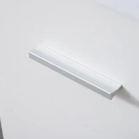 Scrivania Angolare Moderna in Legno con Cassetto, Armadietto e Mensole, Arredamento per Ufficio e Casa, Bianco