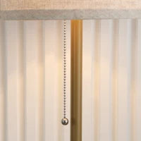 Lampada da Terra di Design, 40 W max, Piede in Acciaio Dorato, Paralume in Tessuto Crema, 25,5 x 25,5 x 157 cm, Oro e Beige