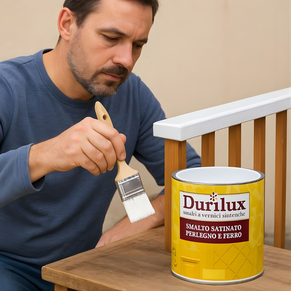 Durilux smalto sintetico satinato per legno e ferro *** formato 2.5 lt, colore- bianco, confezione 1