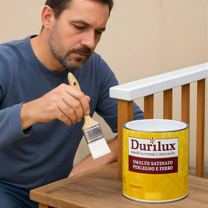 Durilux smalto sintetico satinato per legno e ferro *** formato 2.5 lt, colore- bianco, confezione 1