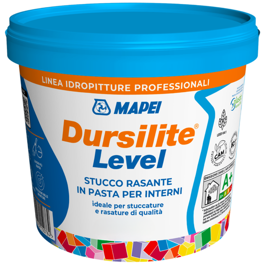 Stucco rasante acrilico dursilite level mapei per interni *** formato 4 kg, confezione 1
