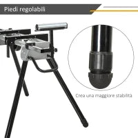 DURHAND Cavalletto Supporto per Sega Troncatrice Universale Estensibile e Pieghevole, Capacità 150kg, Nero e Argento