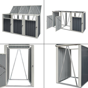 Copribidone 3 posti con ante con maniglia 121 x 219 x 82 cm grigio antracite 03_0006695