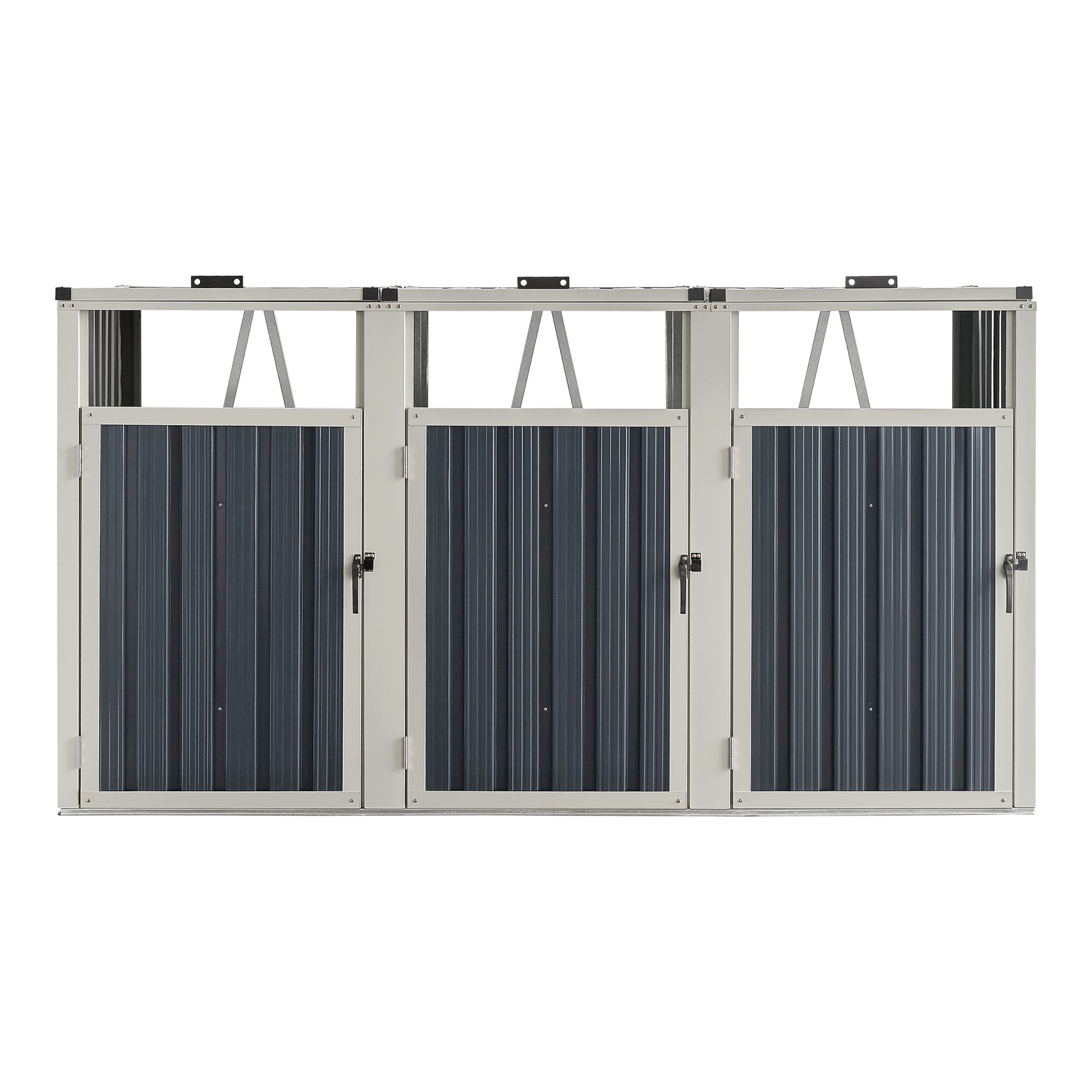 Copribidone 3 posti con ante con maniglia 121 x 219 x 82 cm grigio antracite 03_0006695