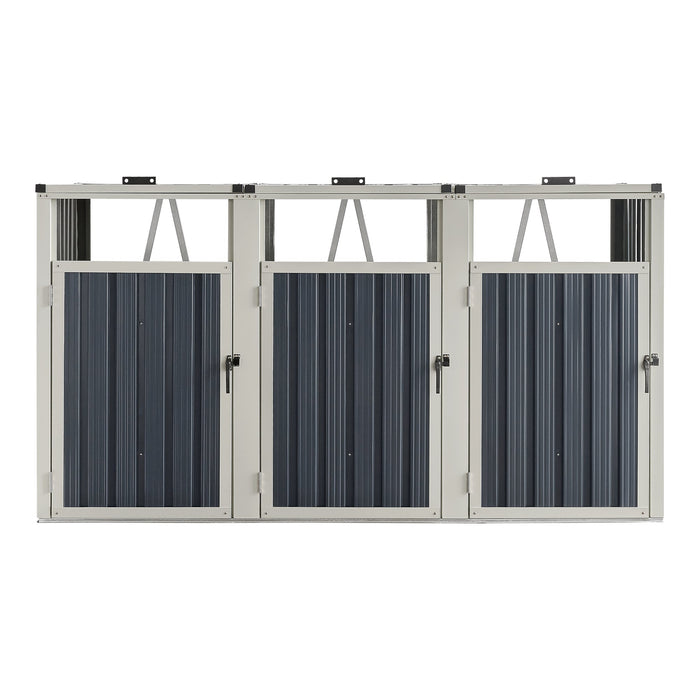 Copribidone 3 posti con ante con maniglia 121 x 219 x 82 cm grigio antracite 03_0006695