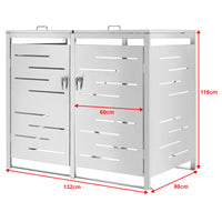 Box Portabidone Doppio Fahrenwalde in Acciaio per 2 Cassonetti da 240 L [en.casa]