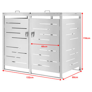 Box Portabidone Doppio Fahrenwalde in Acciaio per 2 Cassonetti da 240 L [en.casa]