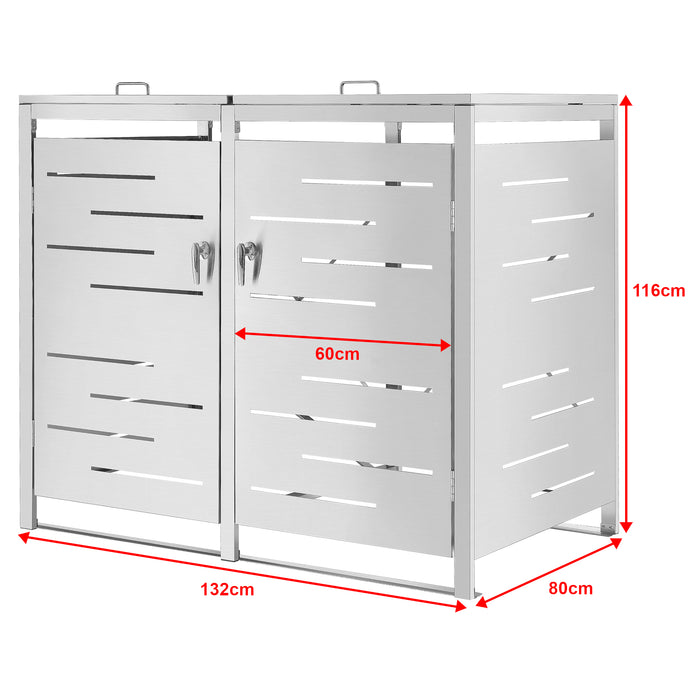 Box Portabidone Doppio Fahrenwalde in Acciaio per 2 Cassonetti da 240 L [en.casa]